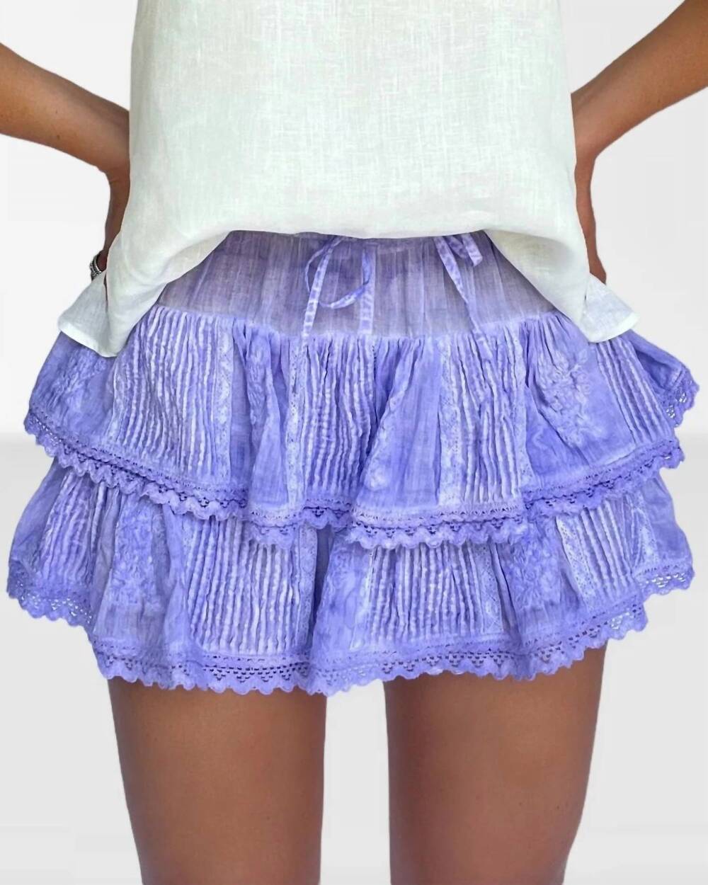 NEW QUEEN OF SPARKLES washed ruffle skort in purple